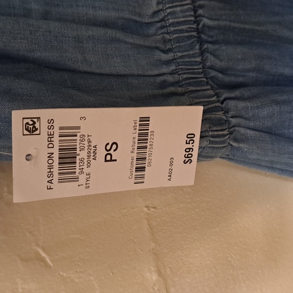 NWT-Style & Co Petite Women Denim Off and On Shoulder dress - Picture 6 of 11